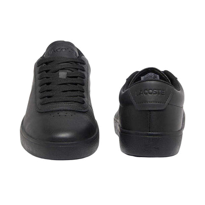 Black - Pack Shot - Lacoste Mens Baseshot Leather Flat Trainers