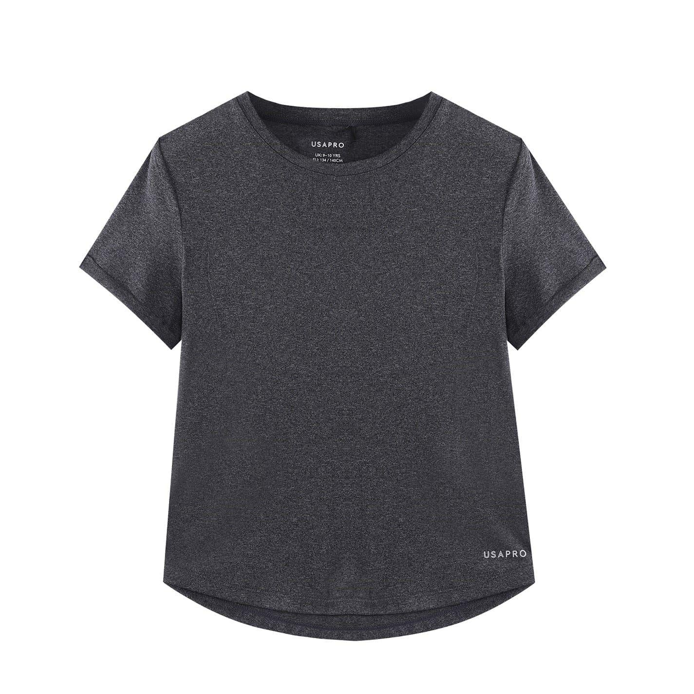Black - Front - USA Pro Girls Boyfriend T-Shirt