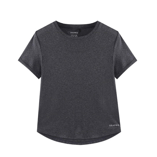 Black - Front - USA Pro Girls Boyfriend T-Shirt