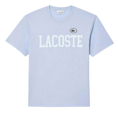 Blue - Front - Lacoste Mens Logo Printed Cotton T-Shirt