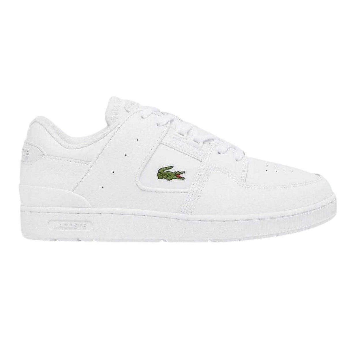 White - Side - Lacoste Mens Court Cage Leather Trainers