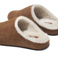 Tan - Lifestyle - FitFlop Womens-Ladies Chrissie Suede Shearling Slippers