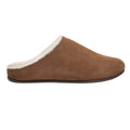 Tan - Back - FitFlop Womens-Ladies Chrissie Suede Shearling Slippers