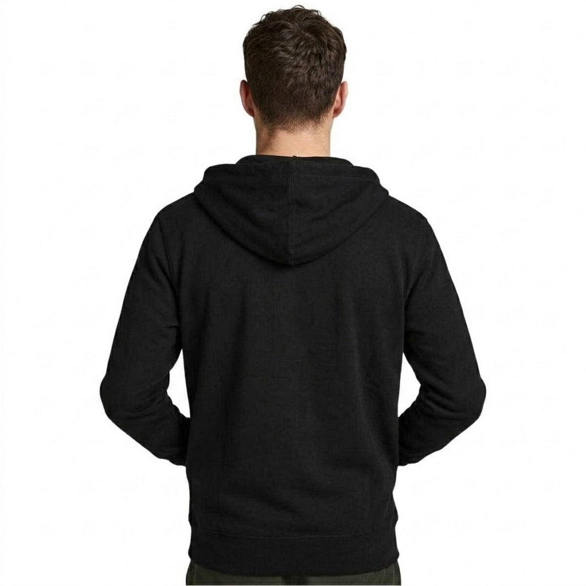 Black - Back - Jack And Jones Mens Basic Full Zip Hoodie