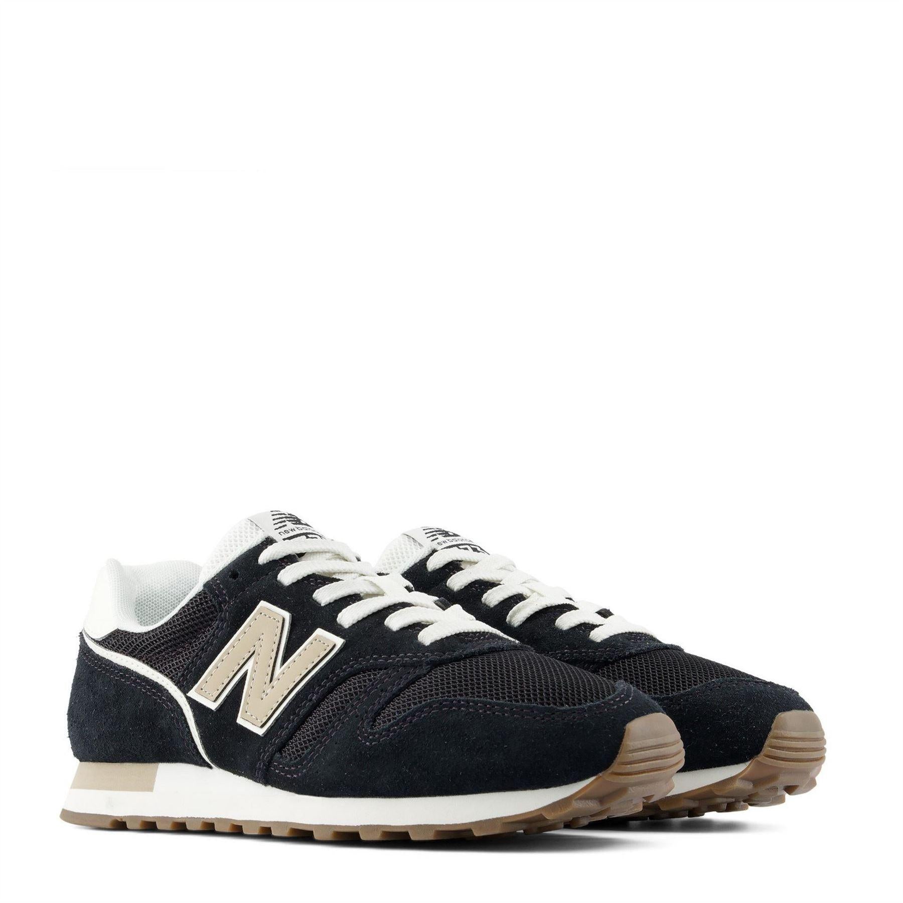 Black-Stone - Back - New Balance Womens-Ladies 373 Suede Cushioned Trainers
