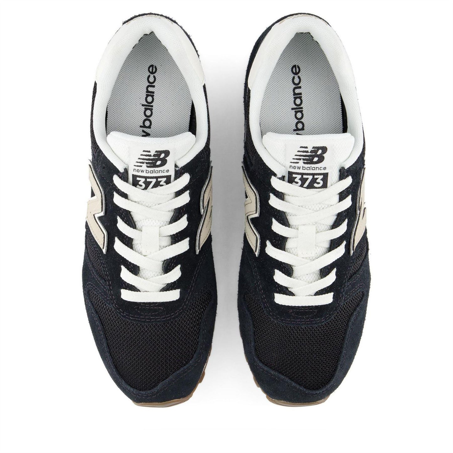 Black-Stone - Side - New Balance Womens-Ladies 373 Suede Cushioned Trainers