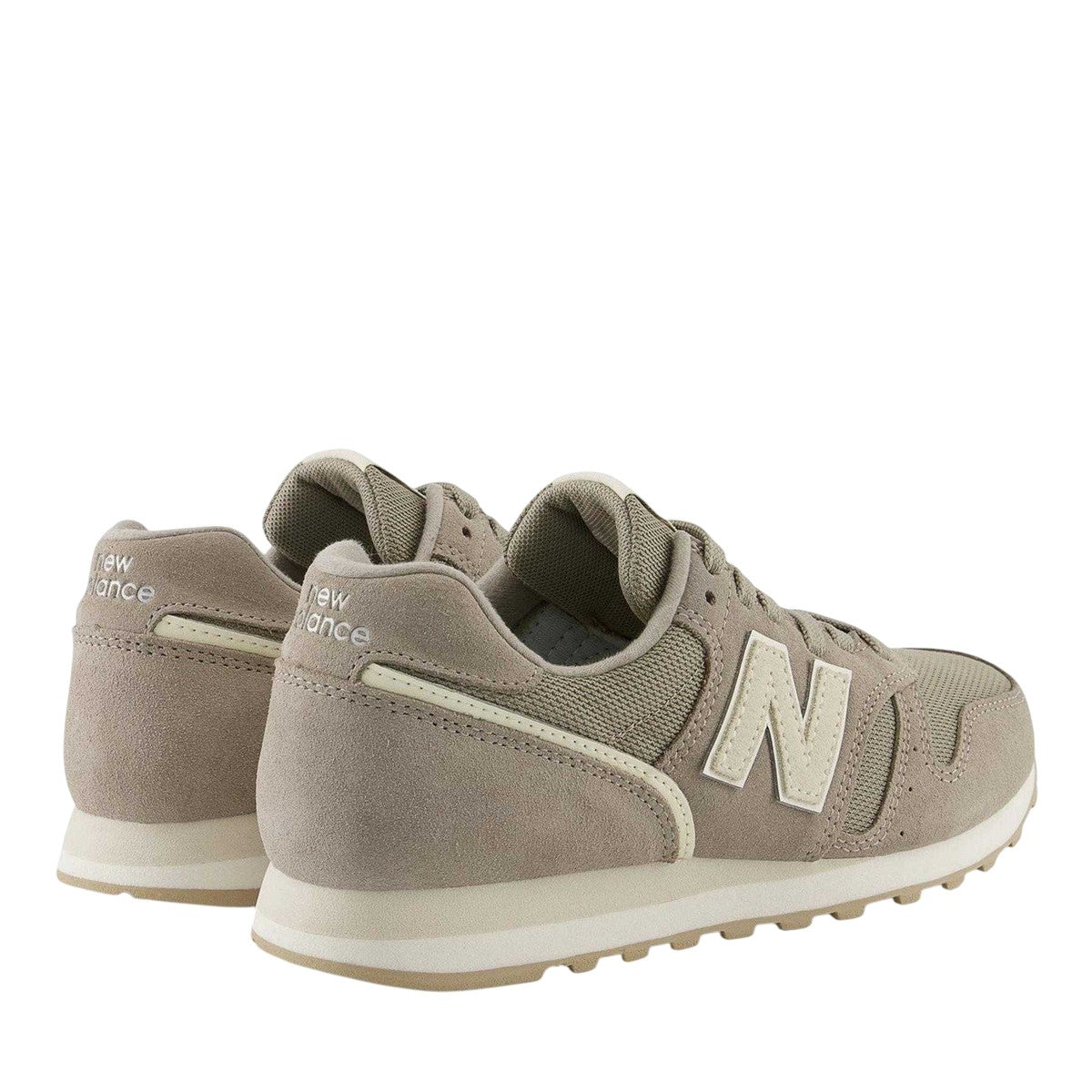 Beige-Off White - Back - New Balance Womens-Ladies 373 Suede Cushioned Trainers