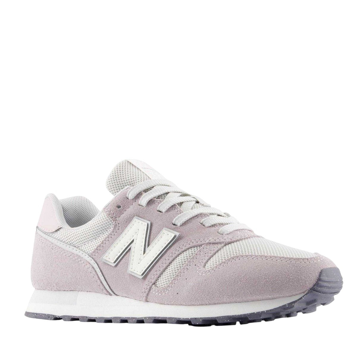 White-Pink - Front - New Balance Womens-Ladies 373 Suede Cushioned Trainers