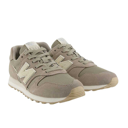 Beige-Off White - Front - New Balance Womens-Ladies 373 Suede Cushioned Trainers