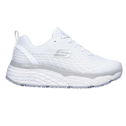 White - Side - Skechers Womens-Ladies Max Cushioning Elite Geometric Pattern Trainers