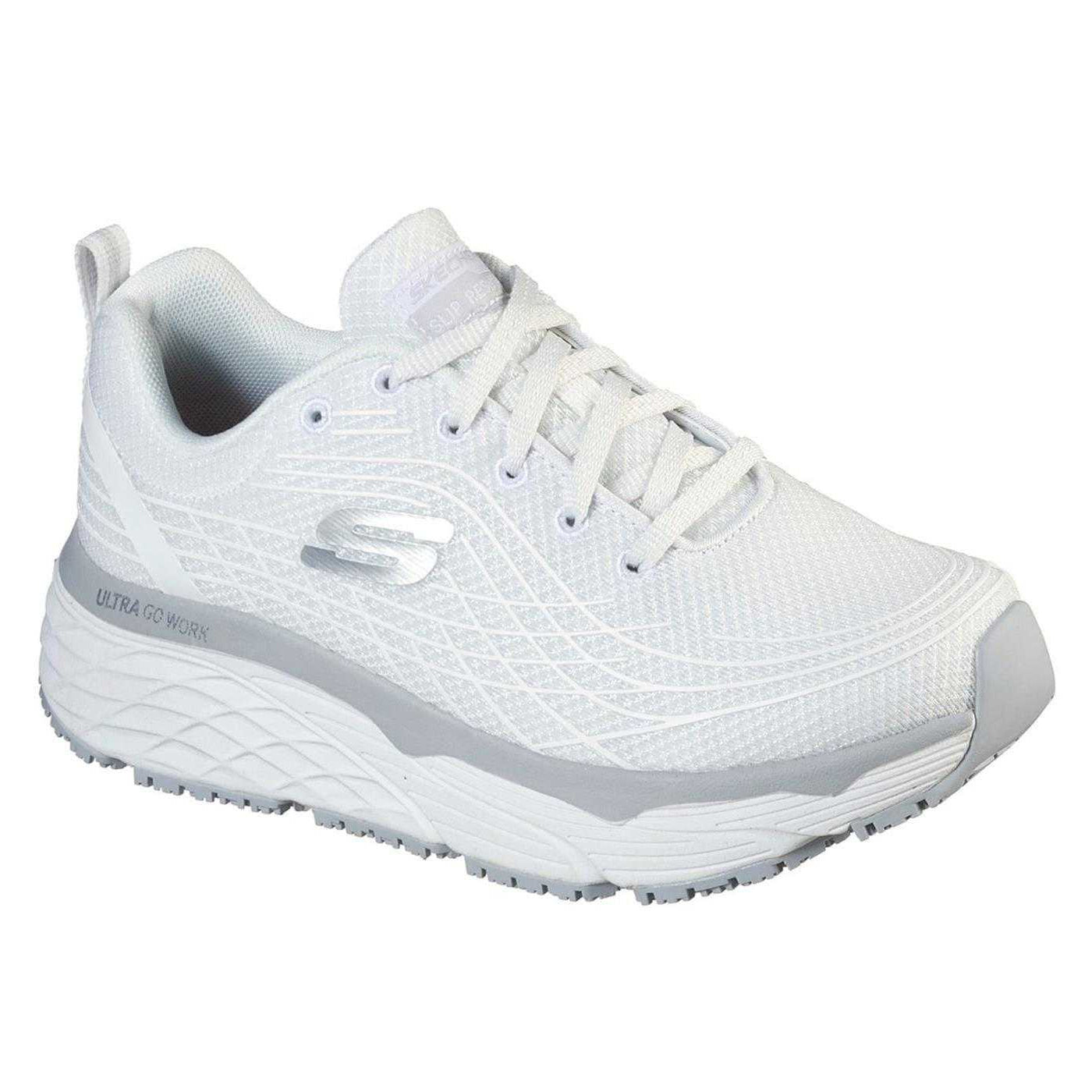 White - Front - Skechers Womens-Ladies Max Cushioning Elite Geometric Pattern Trainers