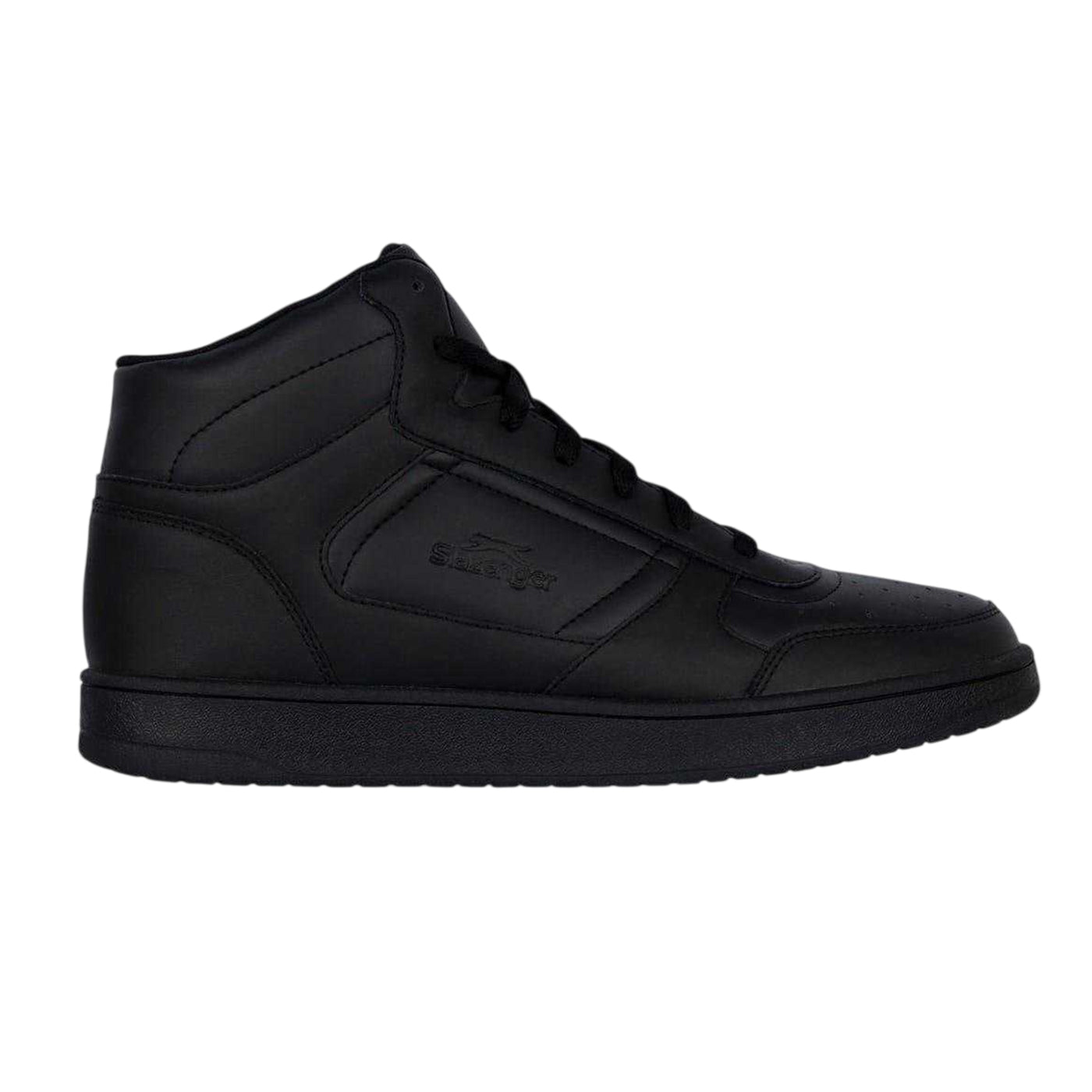 Black - Side - Slazenger Mens Tower Leather High Top Trainers