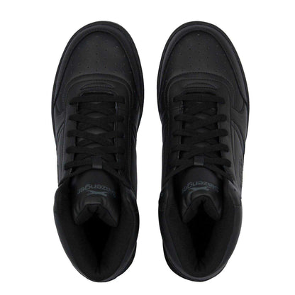 Black - Pack Shot - Slazenger Mens Tower Leather High Top Trainers