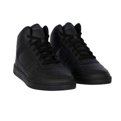 Black - Front - Slazenger Mens Tower Leather High Top Trainers
