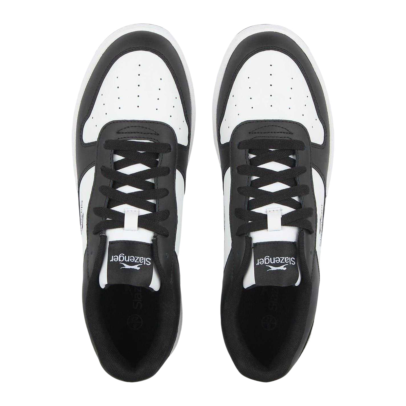 Black-White - Side - Slazenger Mens Tower Leather Low Trainers
