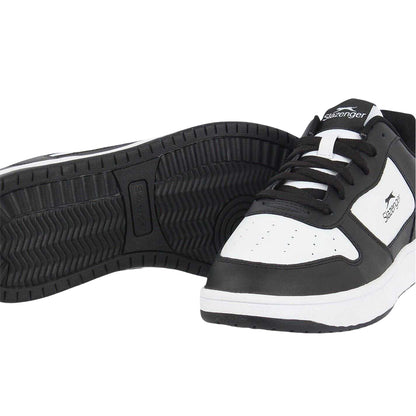 Black-White - Lifestyle - Slazenger Mens Tower Leather Low Trainers