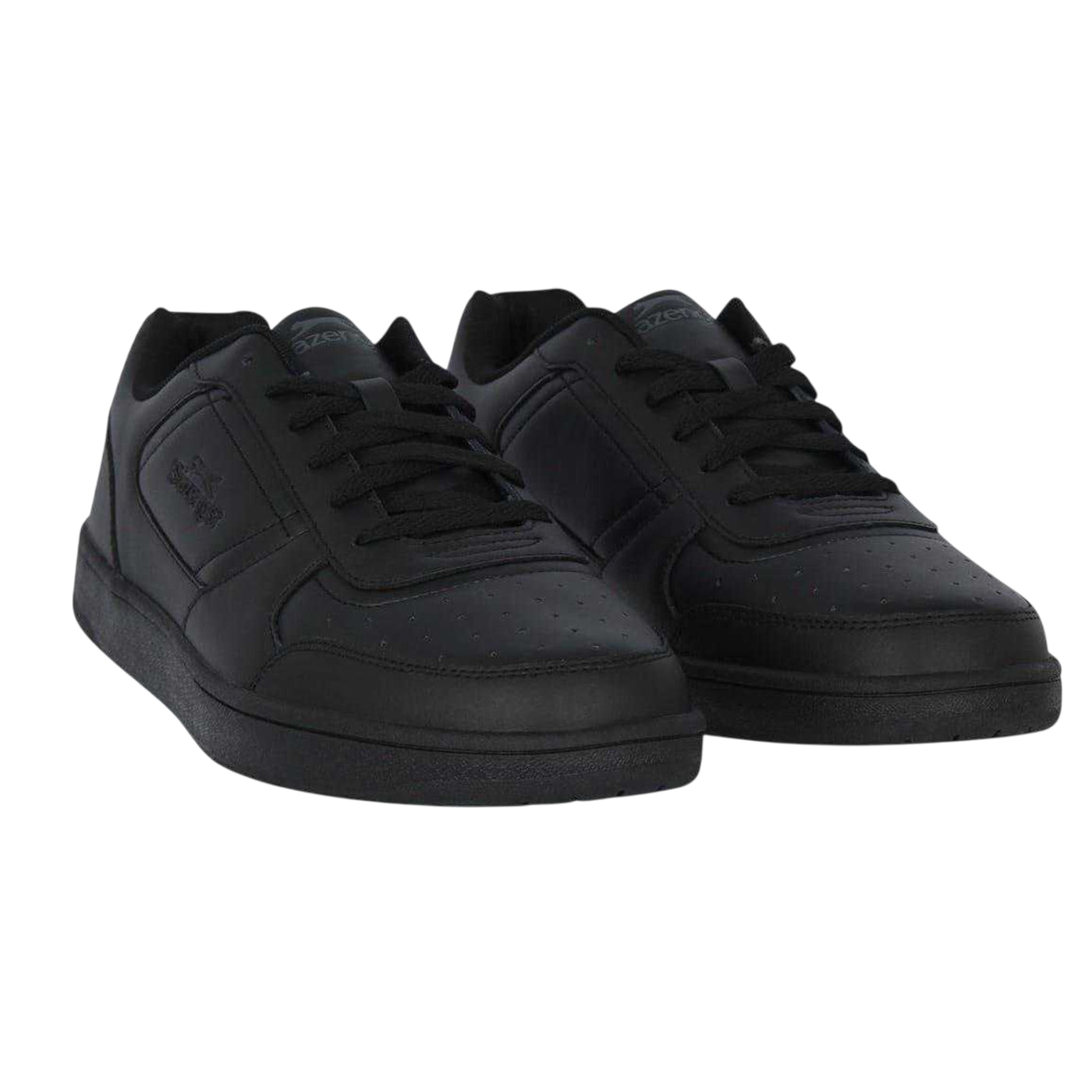 Black - Front - Slazenger Mens Tower Leather Low Trainers