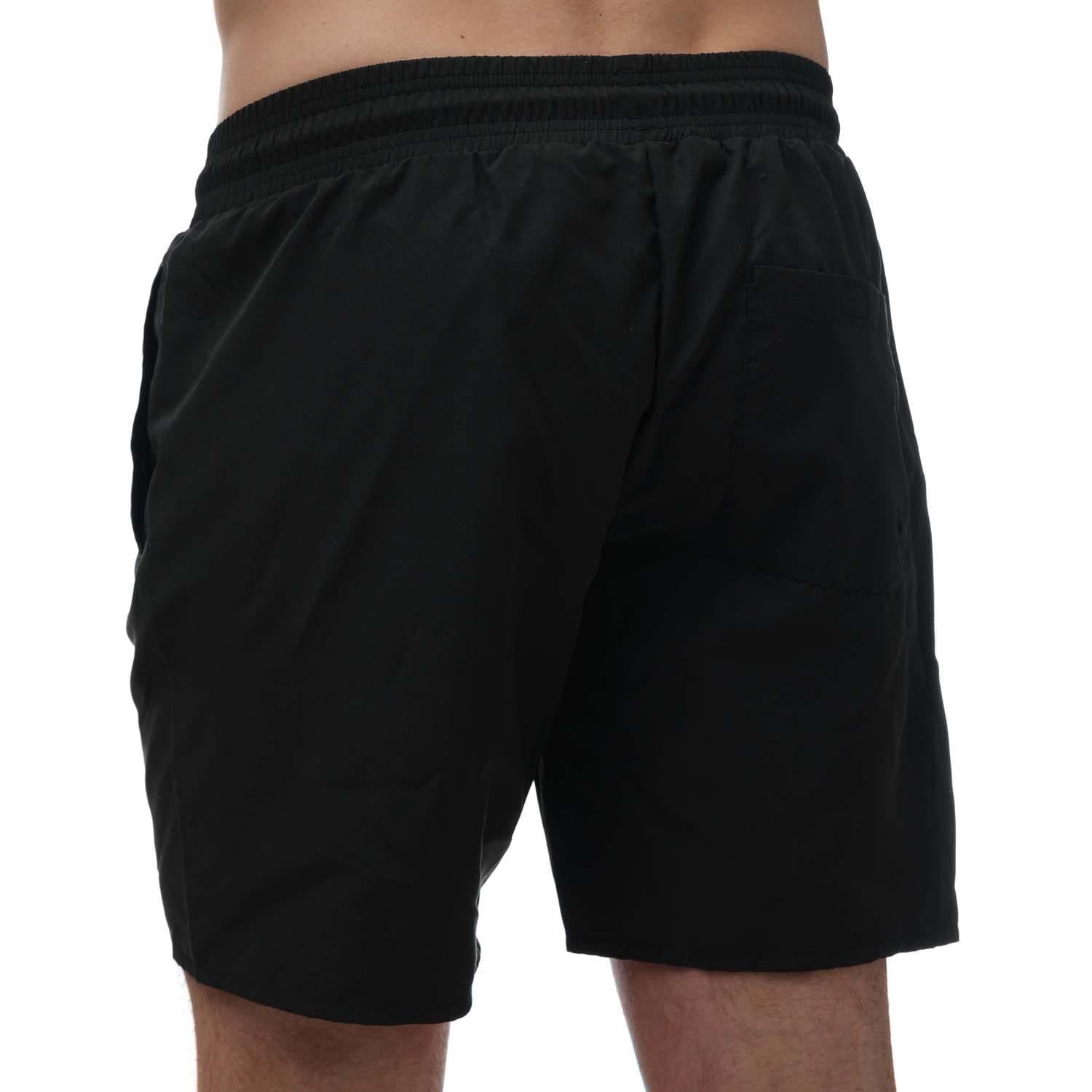 Black-White - Back - Timberland Mens Sunapee Lake Solid Swim Shorts