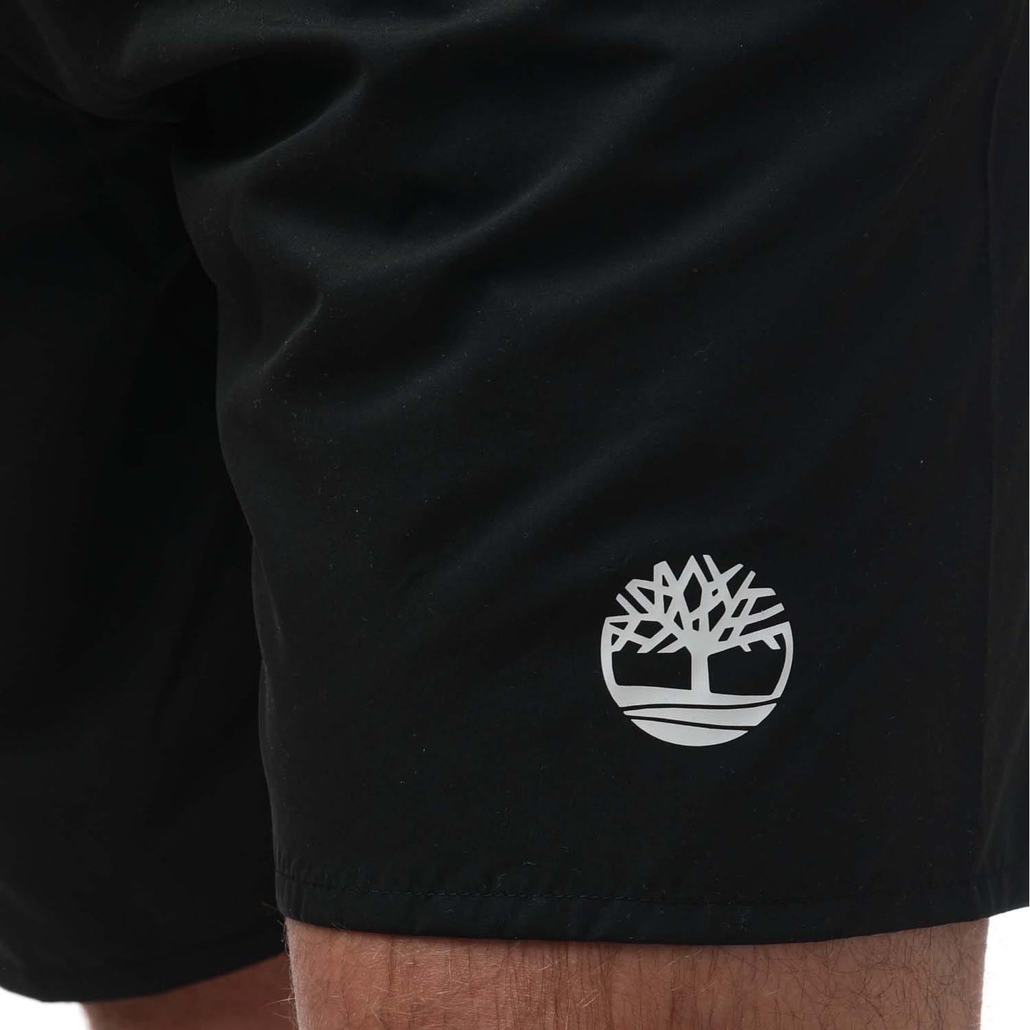 Black-White - Side - Timberland Mens Sunapee Lake Solid Swim Shorts