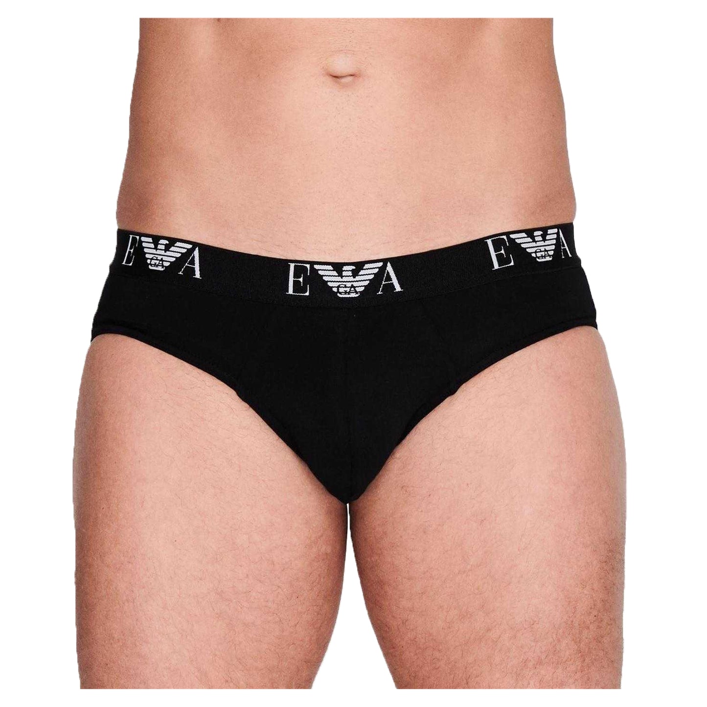 Black - Lifestyle - Emporio Armani Mens Cotton Regular Briefs (Pack of 3)