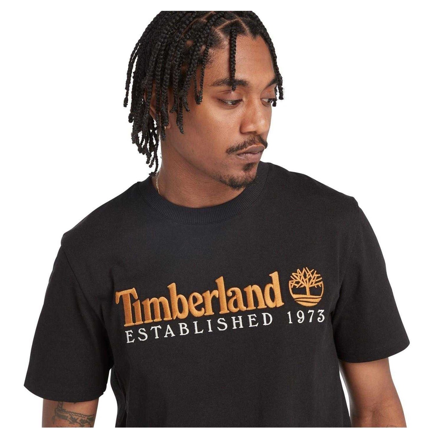 Black-White - Back - Timberland Mens Heritage Cotton T-Shirt