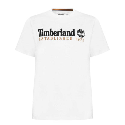 White - Front - Timberland Mens Heritage Cotton T-Shirt