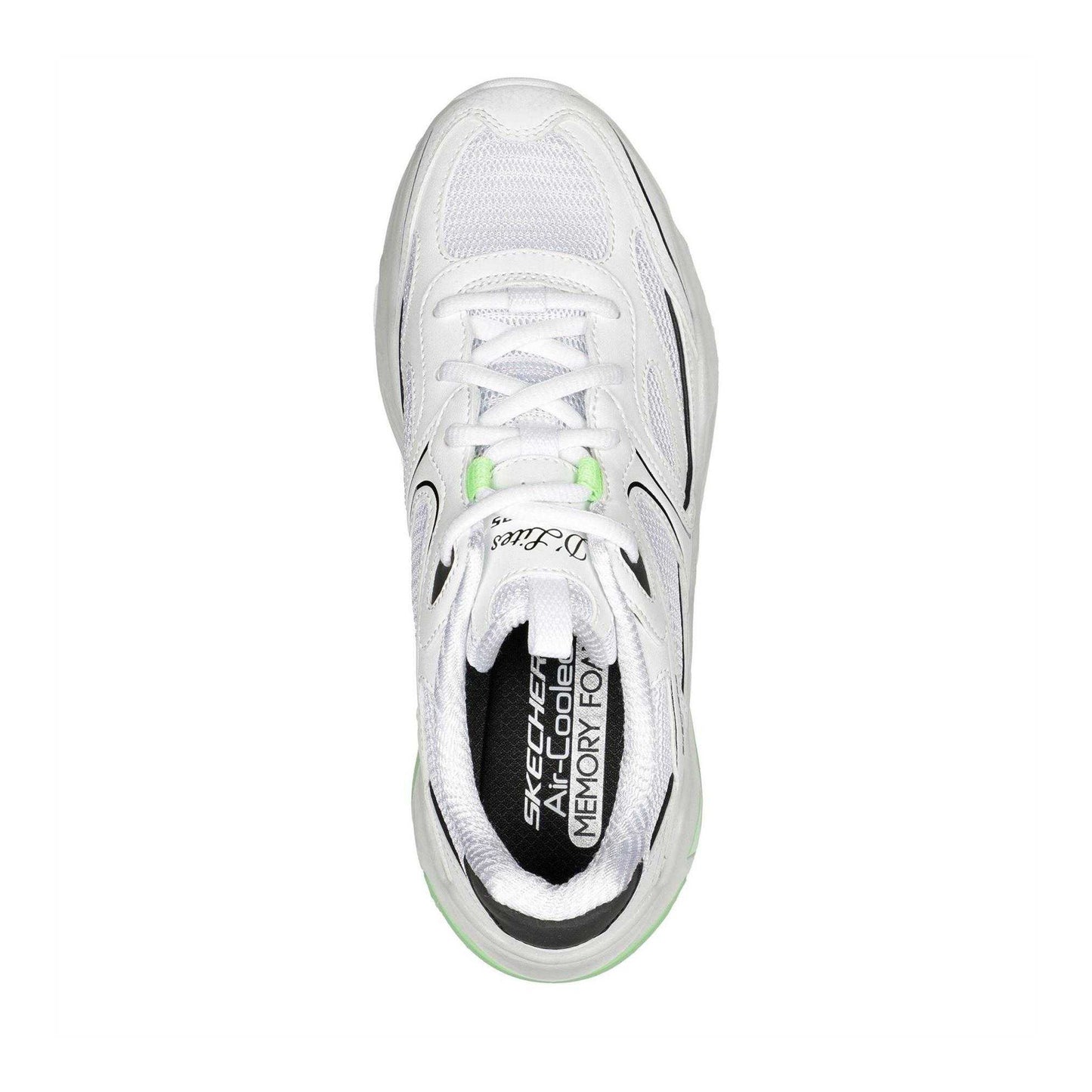 White-Lime - Lifestyle - Skechers Womens-Ladies D´Lux Slip-on Trainers