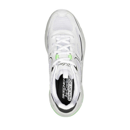 White-Lime - Lifestyle - Skechers Womens-Ladies D´Lux Slip-on Trainers