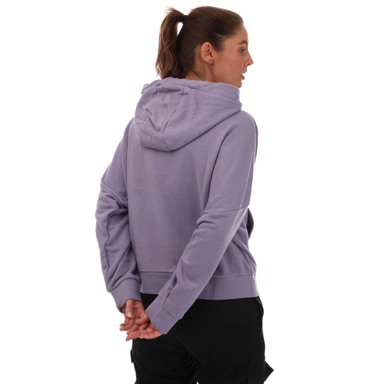 Lilac - Back - Adidas Womens-Ladies Olymipique Lyonnais Hoodie
