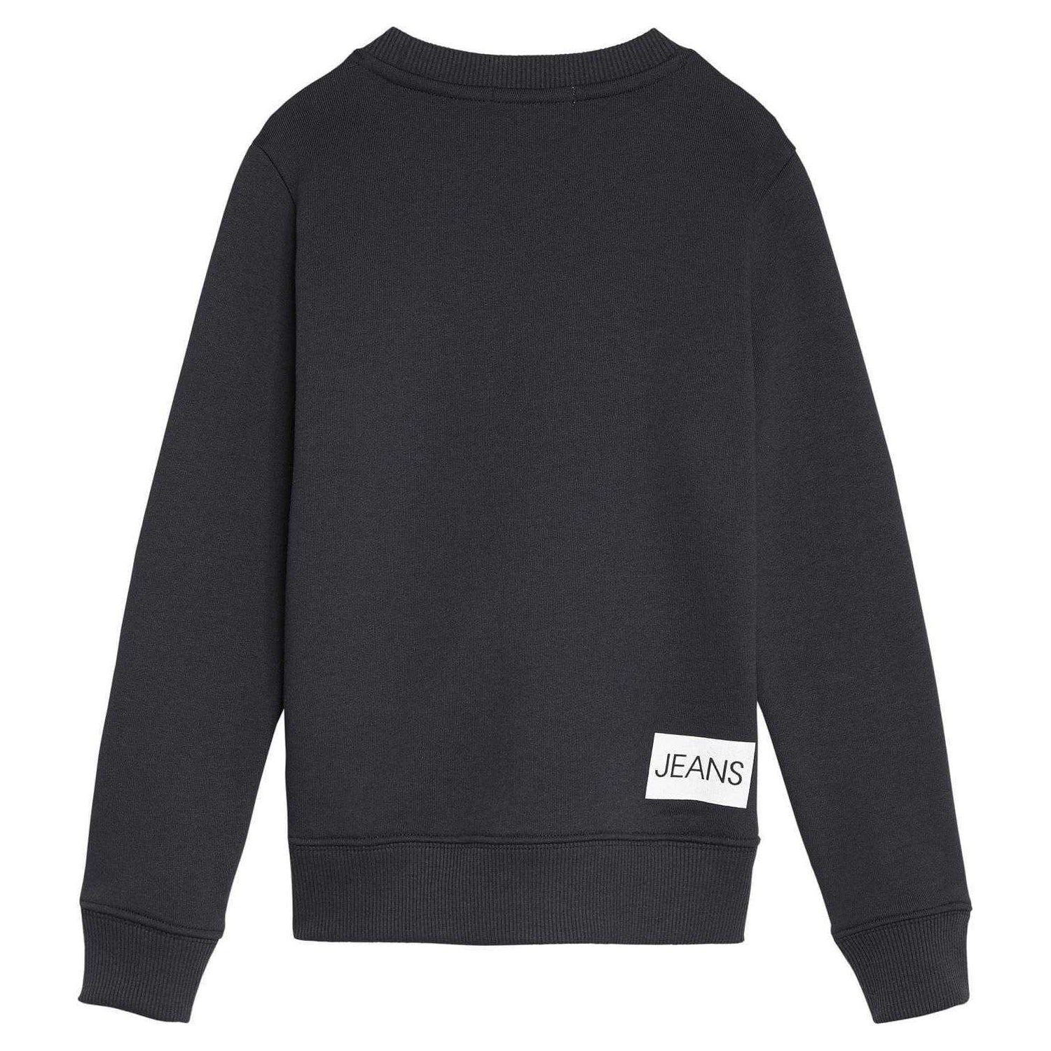 Black - Back - Calvin Klein Boys Institutional Crew Neck Sweatshirt