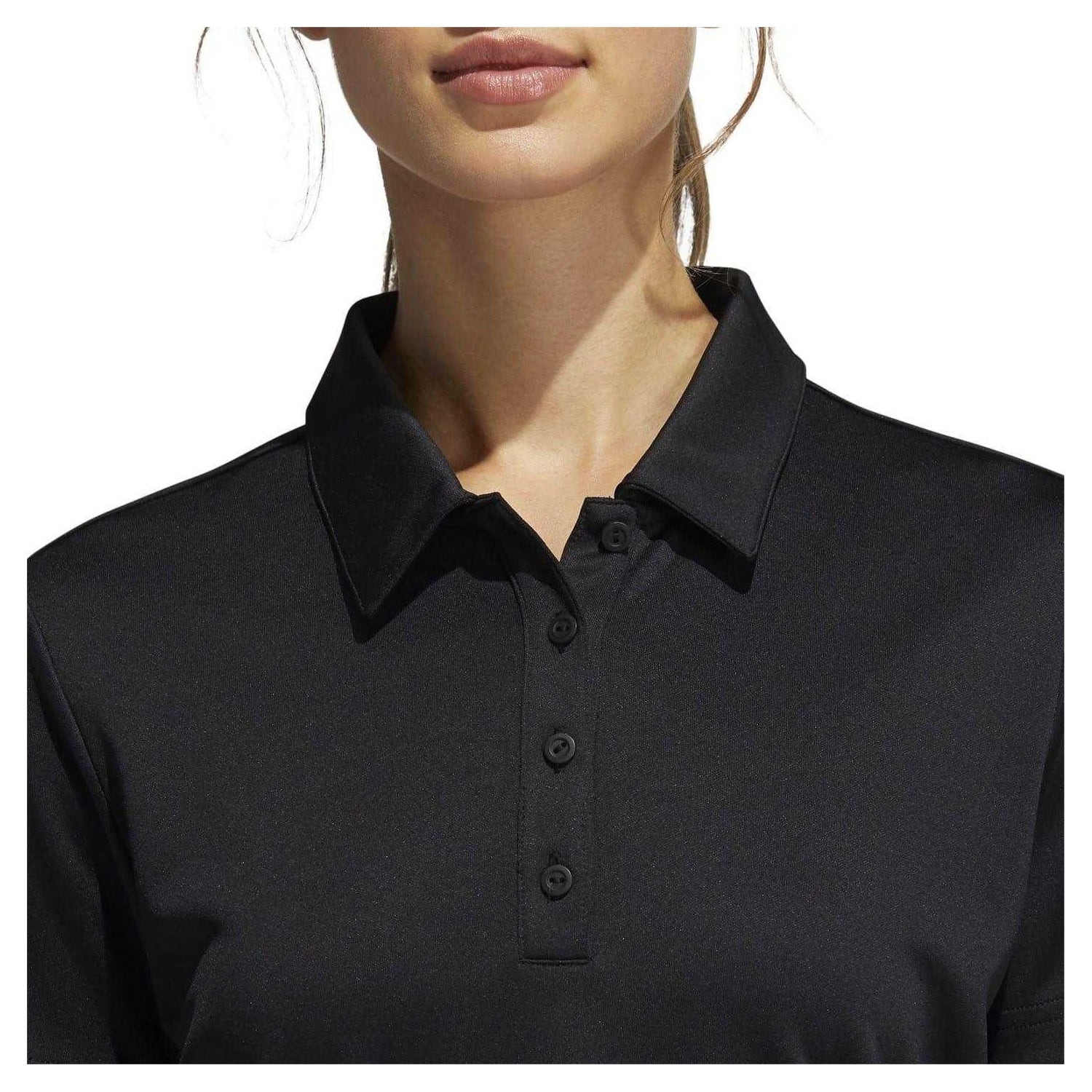 Black - Side - Adidas Womens-Ladies Performance Golf Polo Shirt