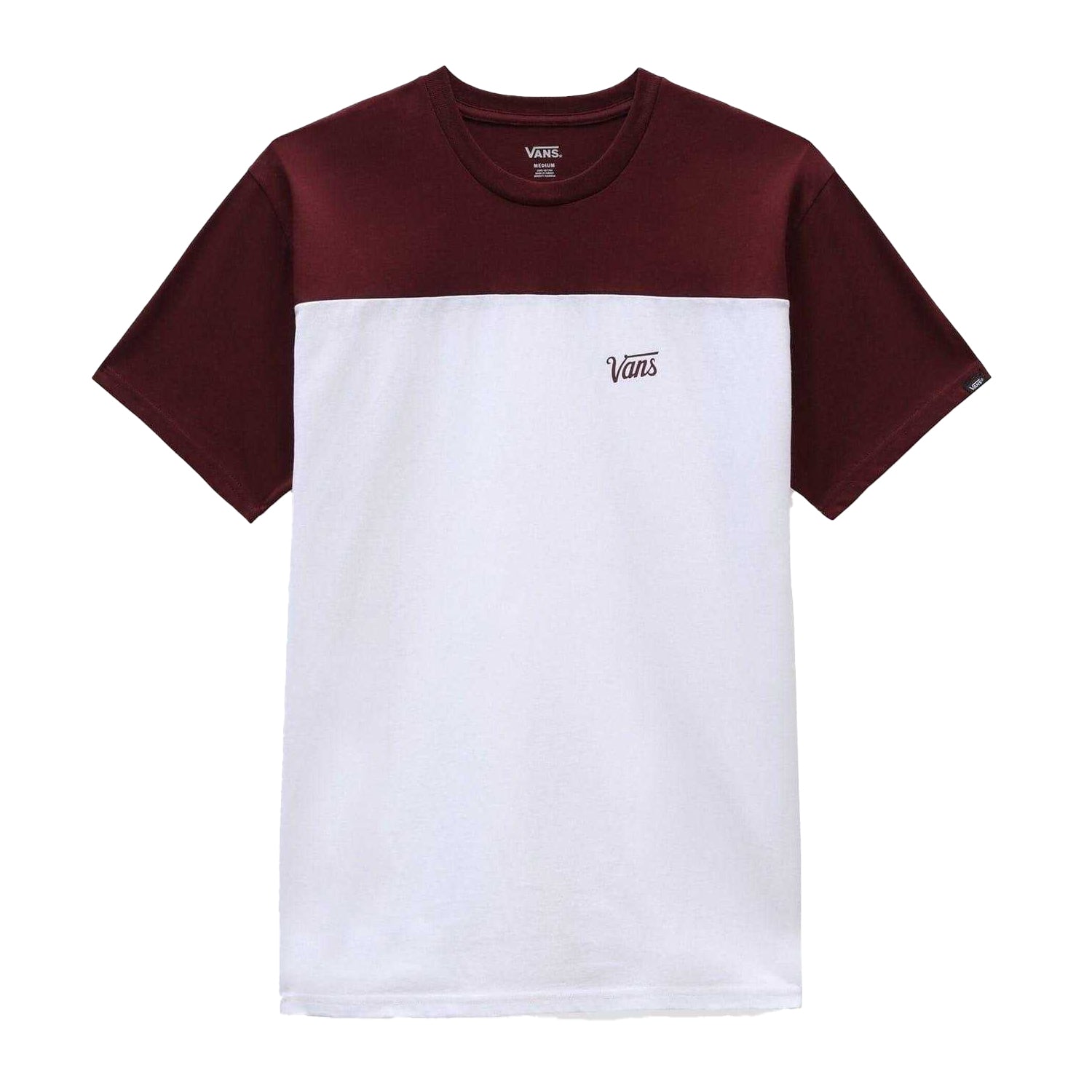 White - Front - Vans Mens Script Crew Neck Regular T-Shirt