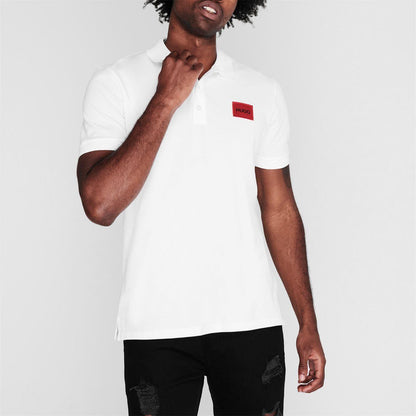 White - Back - Hugo Mens Deruso Polo Shirt