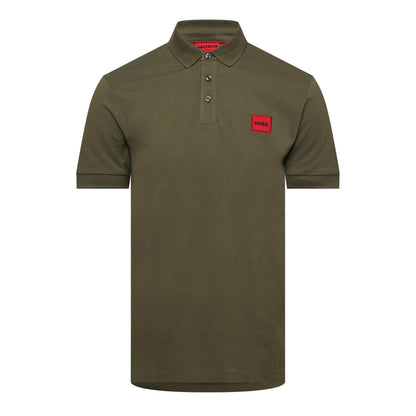 Olive Green - Front - Hugo Mens Deruso Polo Shirt