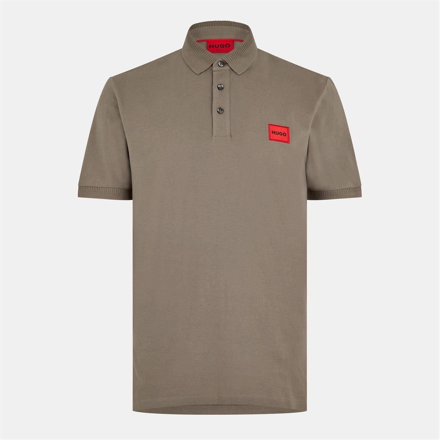 Medium Grey - Front - Hugo Mens Deruso Polo Shirt