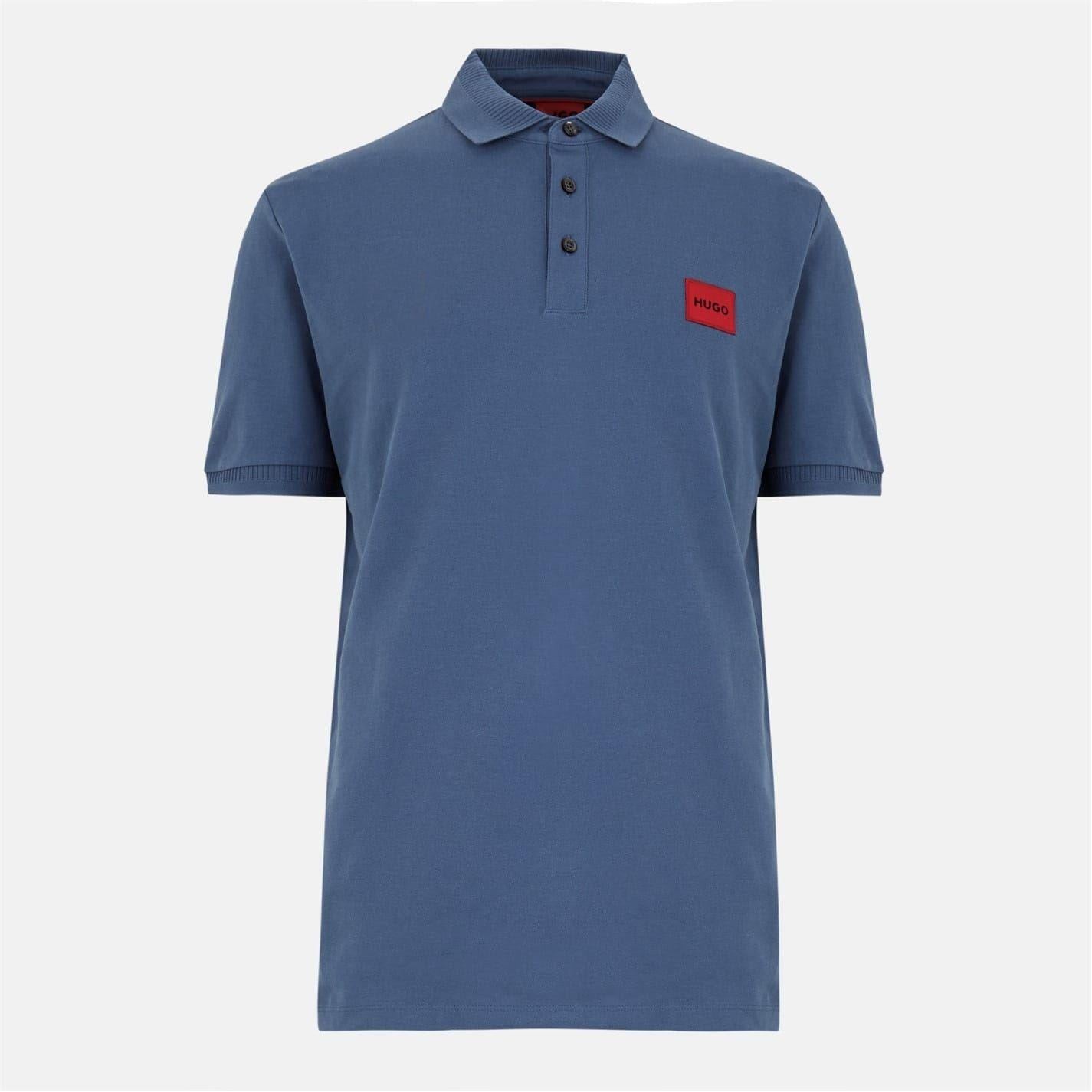 Medium Blue - Front - Hugo Mens Deruso Polo Shirt