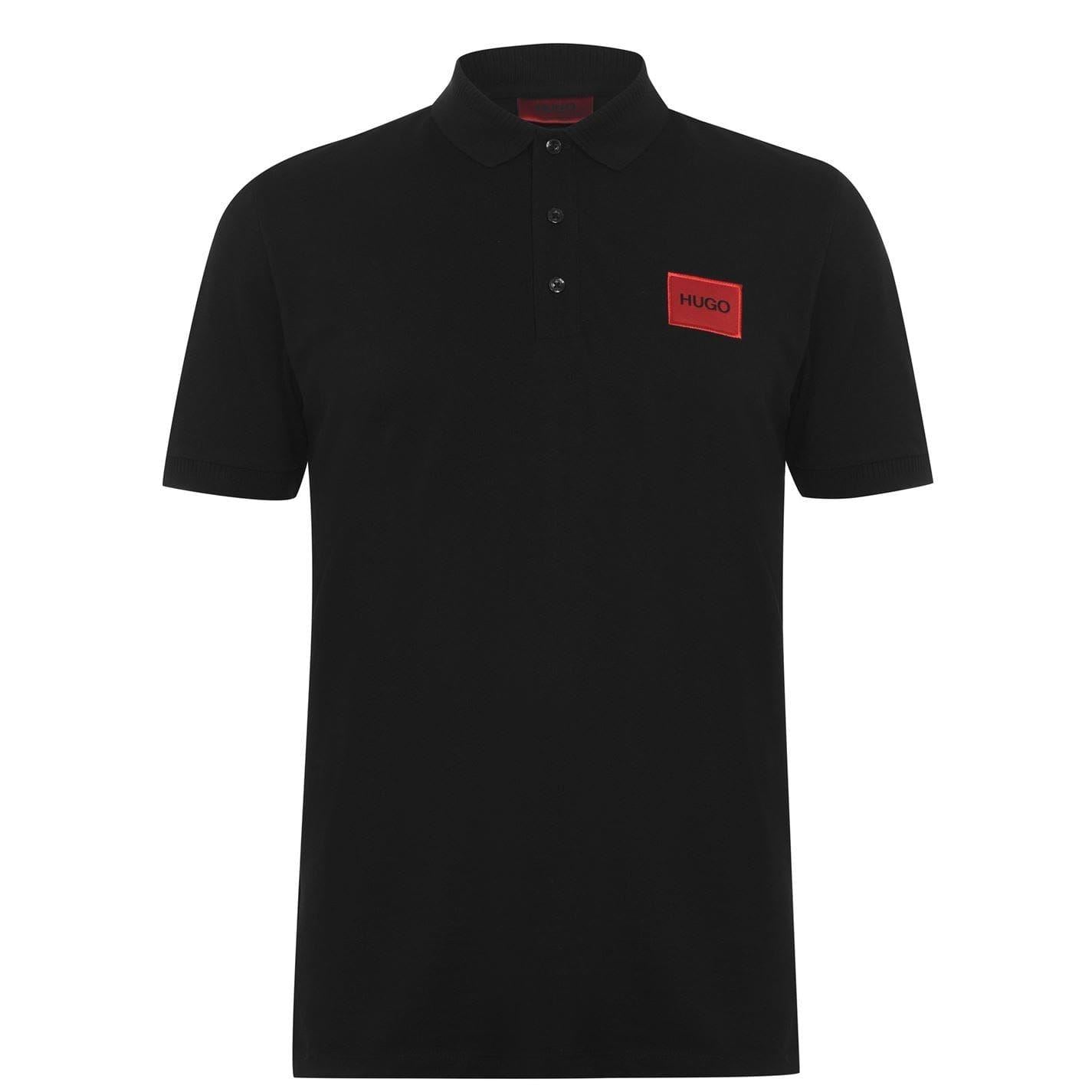 Black - Front - Hugo Mens Deruso Polo Shirt