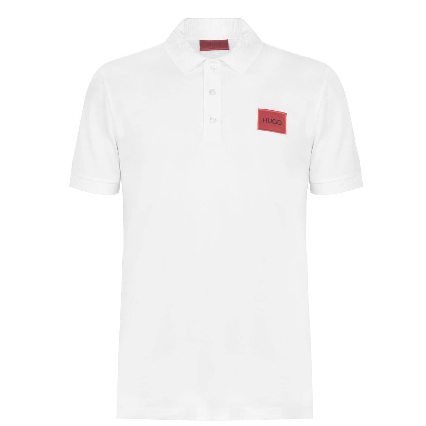 White - Front - Hugo Mens Deruso Polo Shirt