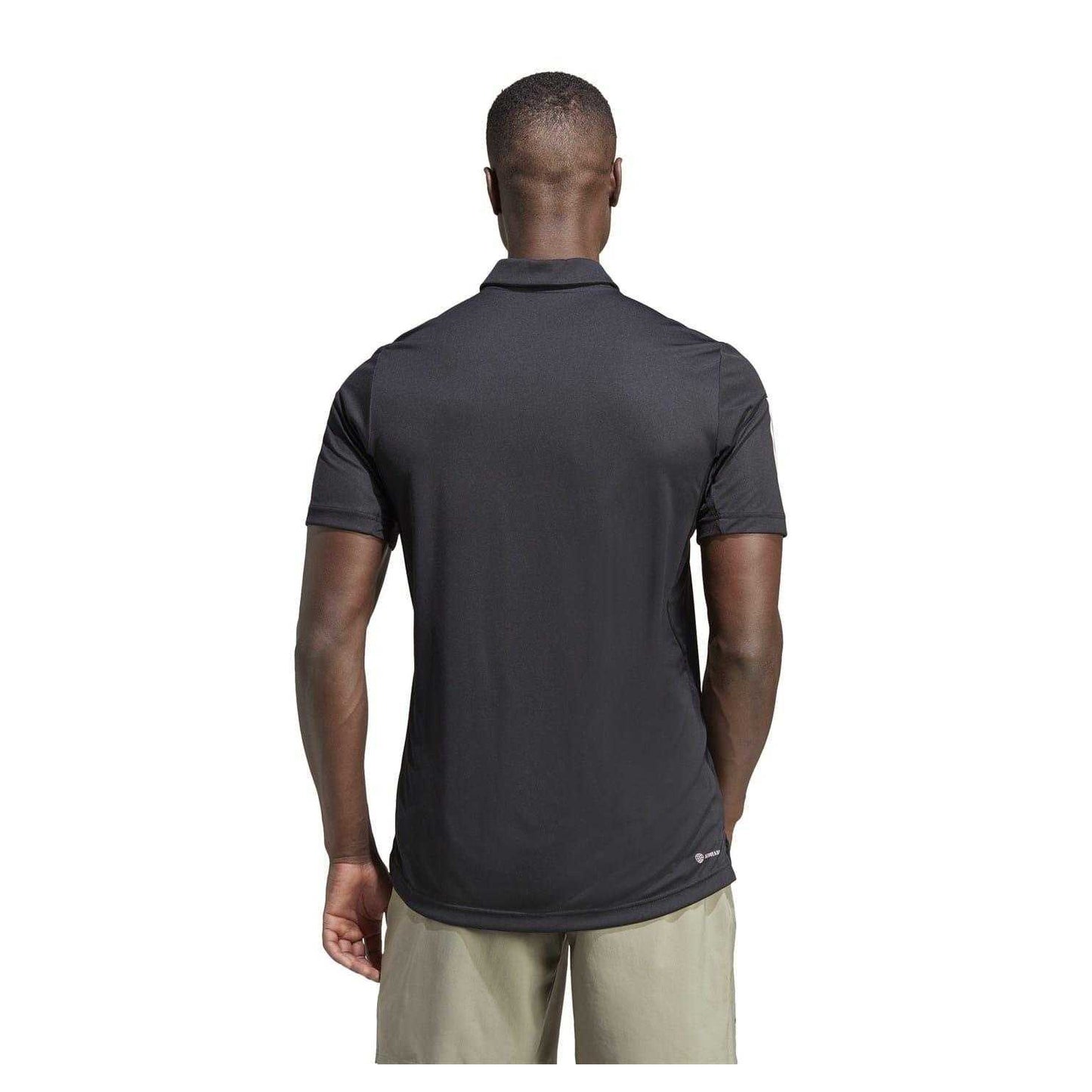 Black-White - Back - Adidas Mens Club 3 Stripes Polo Shirt