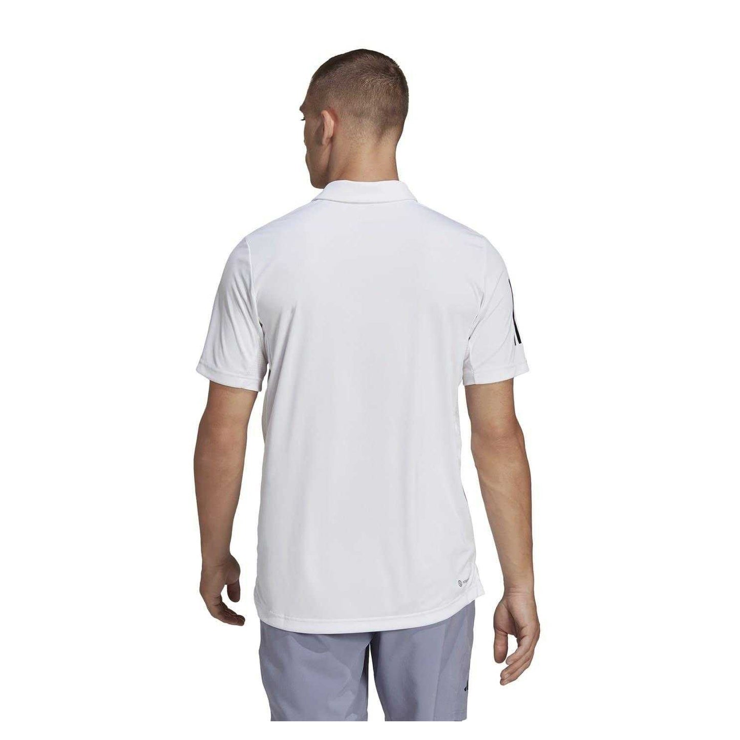 White-Black - Back - Adidas Mens Club 3 Stripes Polo Shirt