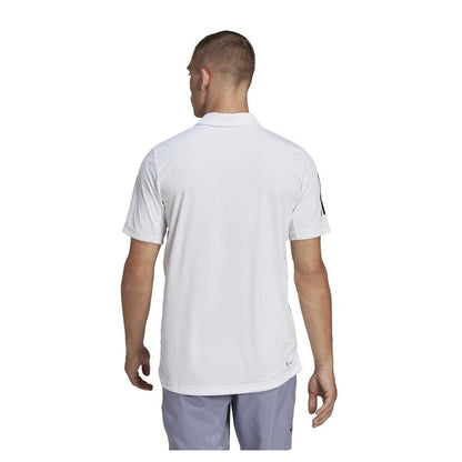 White-Black - Back - Adidas Mens Club 3 Stripes Polo Shirt