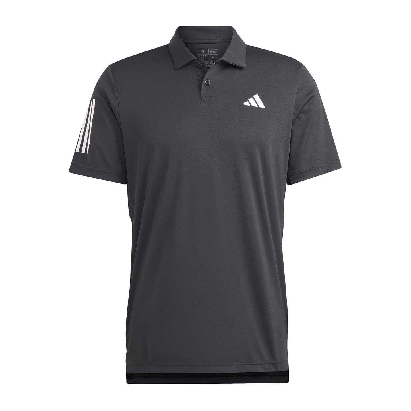Black-White - Front - Adidas Mens Club 3 Stripes Polo Shirt