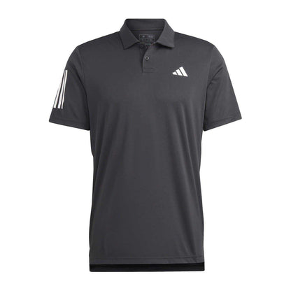 Black-White - Front - Adidas Mens Club 3 Stripes Polo Shirt