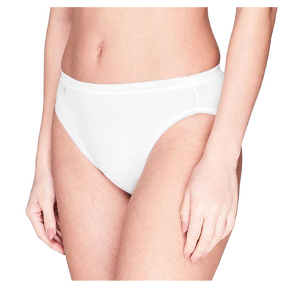 White - Side - Sloggi Womens-Ladies Tai Logo Cotton Blend Briefs (Pack of 3)