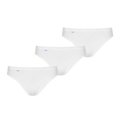 White - Front - Sloggi Womens-Ladies Tai Logo Cotton Blend Briefs (Pack of 3)