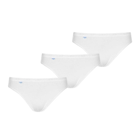 White - Front - Sloggi Womens-Ladies Tai Logo Cotton Blend Briefs (Pack of 3)