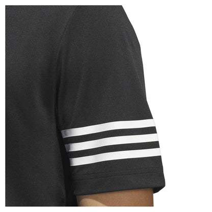 Black - Side - Adidas Mens Striped Regular Polo Shirt