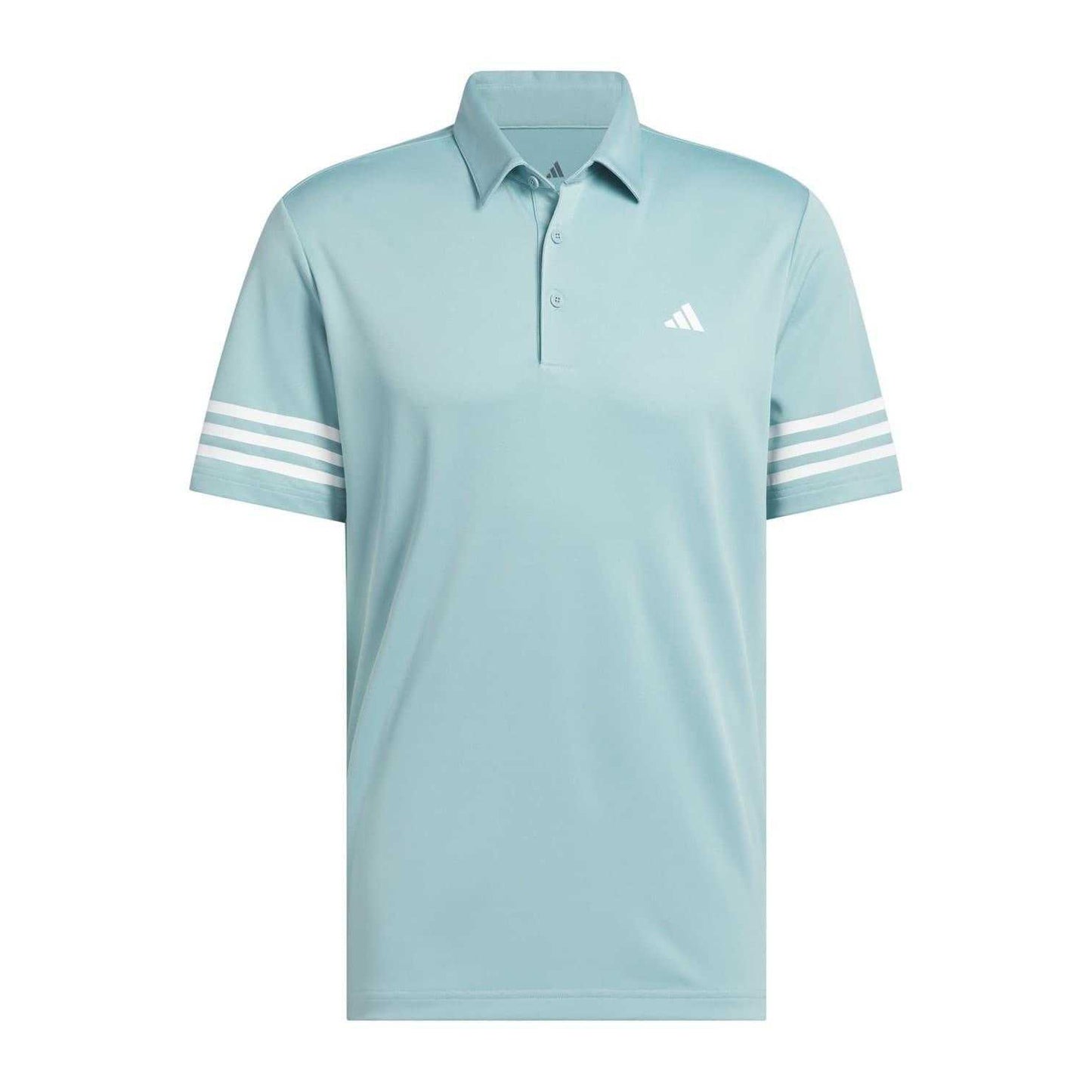 Mint - Front - Adidas Mens Striped Regular Polo Shirt