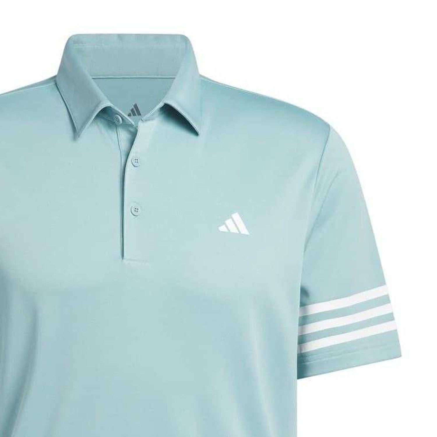 Mint - Back - Adidas Mens Striped Regular Polo Shirt