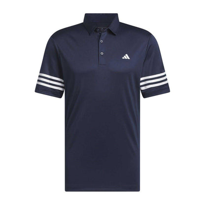 Navy - Front - Adidas Mens Striped Regular Polo Shirt